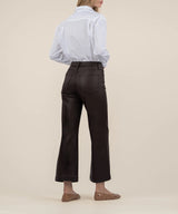 Meg High Rise Wide Leg Coated Jeans - Chocolate