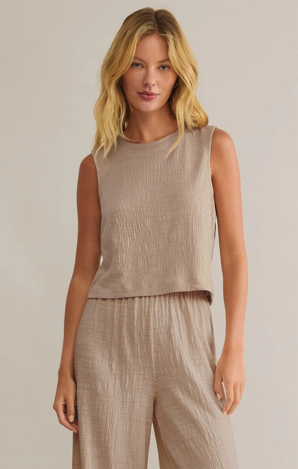 Sloane Textured Top - Parchment