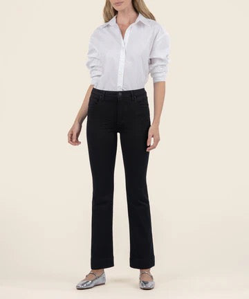 Kelsey High Rise Ankle Flare - Black