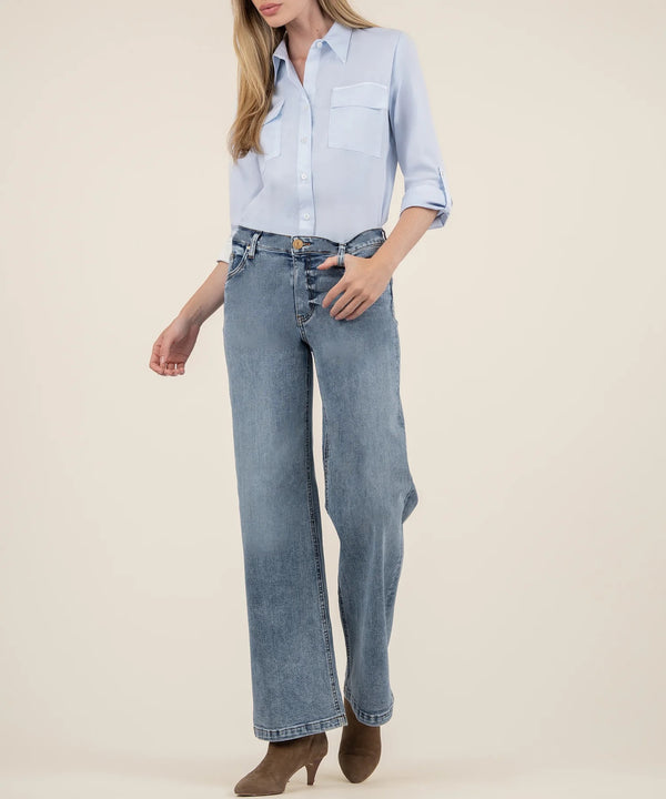 Jean High Rise Wide Leg Denim Jeans