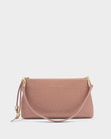 Nova Small Woven Shoulder Bag - Pink Clay