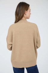 Ophelia Mock Neck Knit Sweater - Taupe