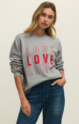 Amour Boyfriend Sweatshirt in Classic Heather Grey