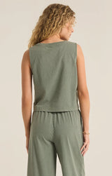 Sloane V-Neck Top - Palm Green