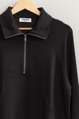 Helena Black Half Zip Pullover
