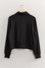 Helena Black Half Zip Pullover
