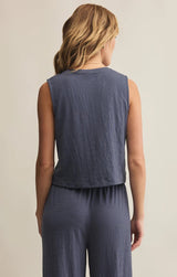 Sloane Textured Top - Worn Blue