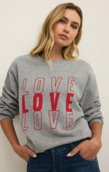 Amour Boyfriend Sweatshirt in Classic Heather Grey
