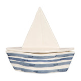 Blue + White Striped Sailboat Trinket Box