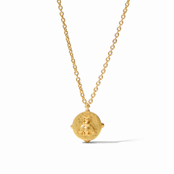Honeybee Solitaire Gold Necklace - Iridescent Rose