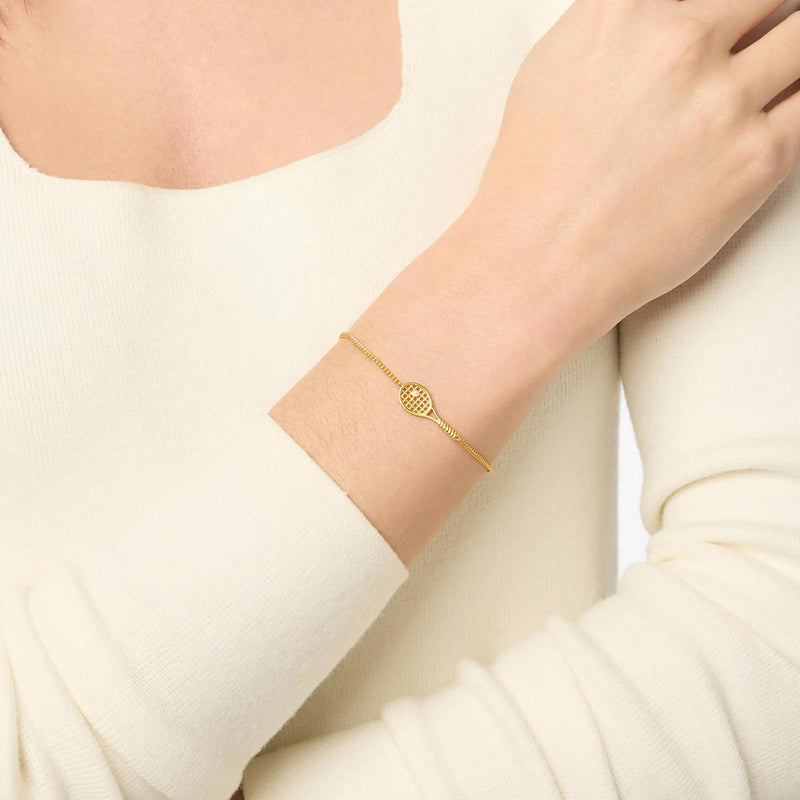 Tennis Racquet Delicate Gold Bracelet