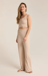 Dawn Smocked Rib Lounge Pants - Oatmeal