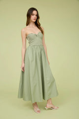 Strapless Twist Front Dress