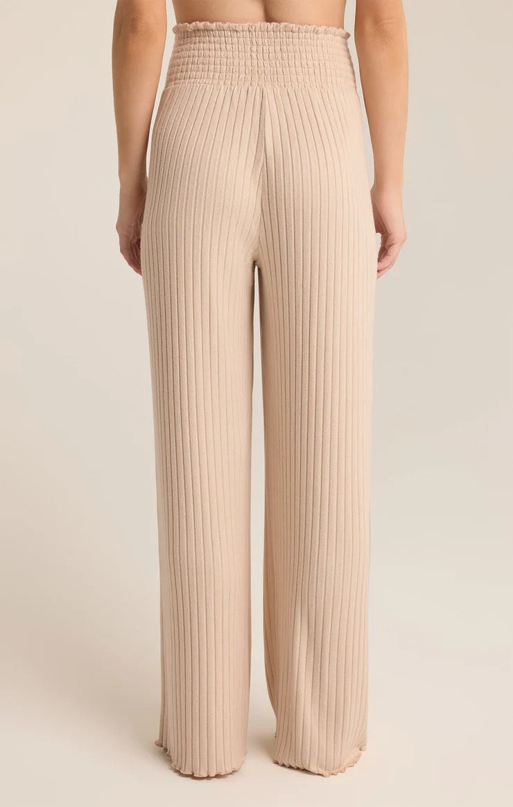 Dawn Smocked Rib Lounge Pants - Oatmeal