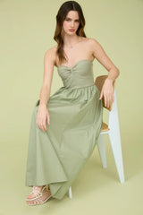 Strapless Twist Front Dress