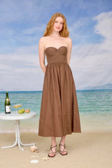 Strapless Twist Front Dress