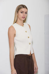 Shellona Knit Vest - Ivory