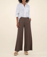 Ryan High Rise Linen Trousers - Chocolate