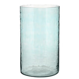 Blue Hammered Glass Hurricane - Large