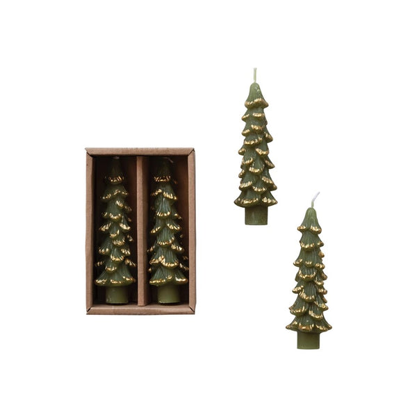 Tree Shaped Taper Candles - Evergreen