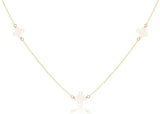 17" Choker Simplicity Gold Chain - Signature Cross Off White