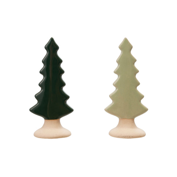 Stoneware Tree with Unglazed Base - Two Colors