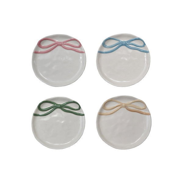 Stoneware Bow Trinket Dish