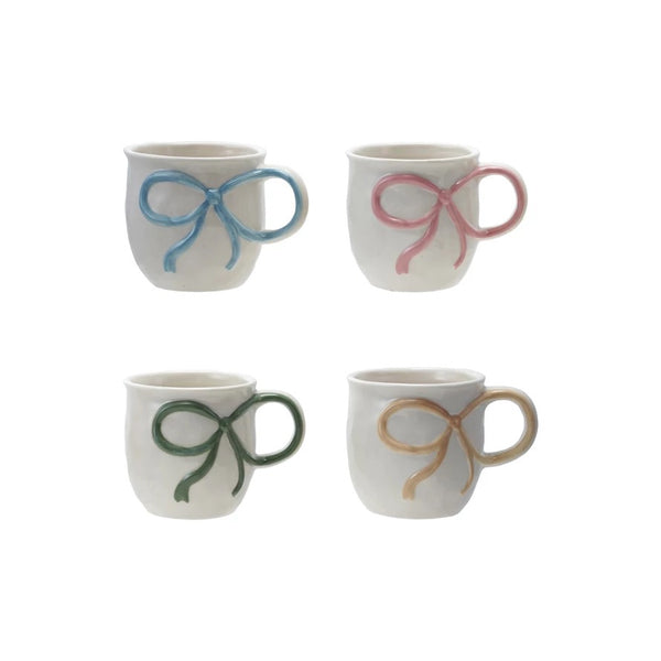 Stoneware Bow Coffee Mug