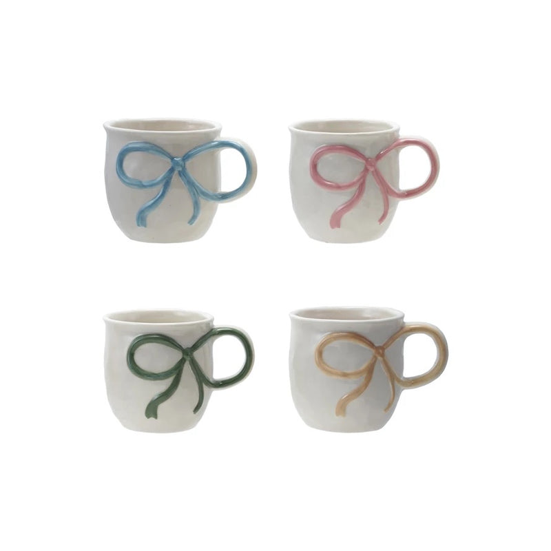 Stoneware Bow Coffee Mug