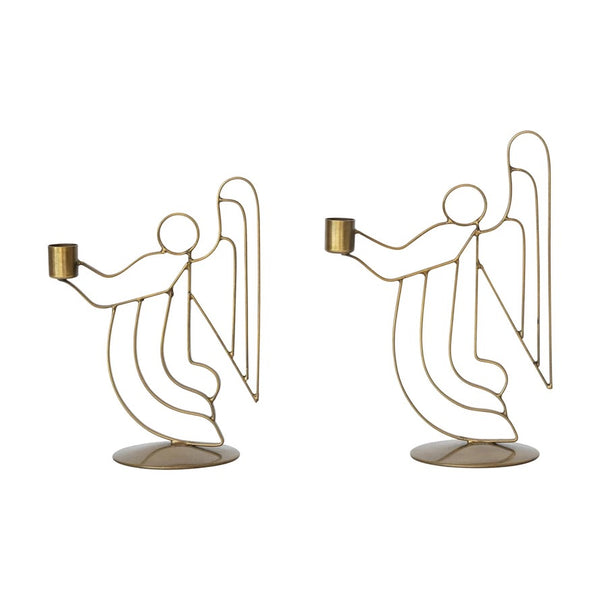 Brass Angel Taper Candle Holders