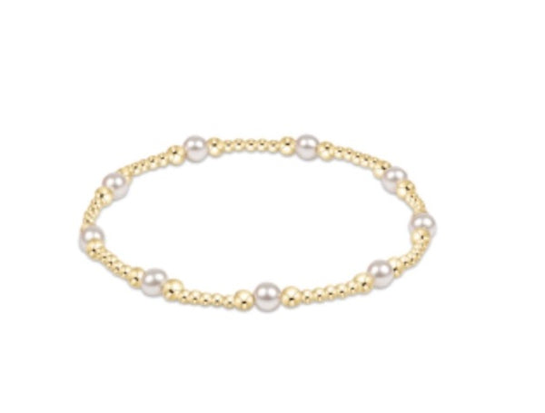 Classic Purpose Pattern 4mm Bead Bracelet - Pearl