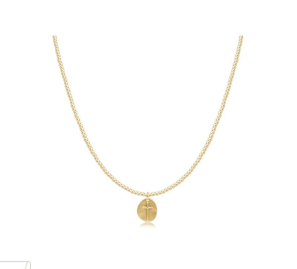 17" Choker Classic Gold 2mm Bead - Inspire Small Gold Charm