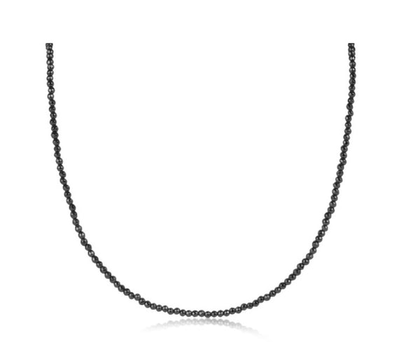 15" Choker Faceted Hematite 2mm Necklace