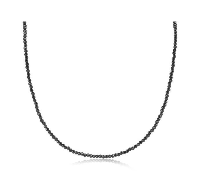 15" Choker Faceted Hematite 2mm Necklace