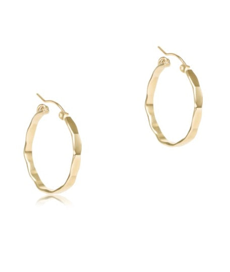 Scalloped Round Gold Hoop - 1.25"