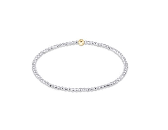 Bright Silver Faceted Hematite 2mm Bead Bracelet