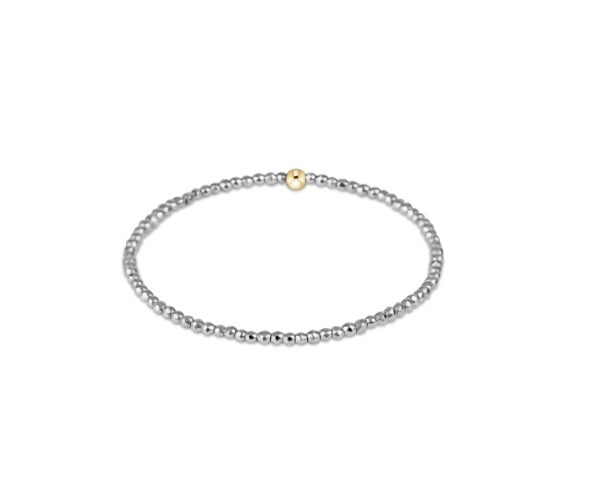 Silver Faceted Hematite 2mm Bead Bracelet