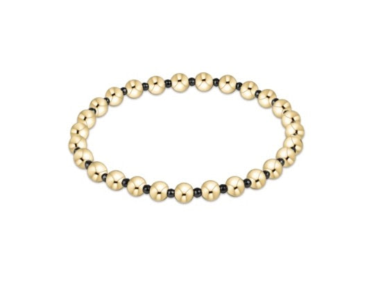 Faceted Hematite Grateful Pattern 5mm Bead Bracelet
