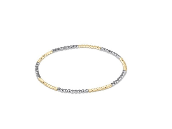 Blissful Pattern 2mm Bead Bracelet - Bright Silver Faceted