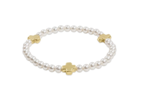 Signature Cross Pearl Pattern 4mm Bracelet