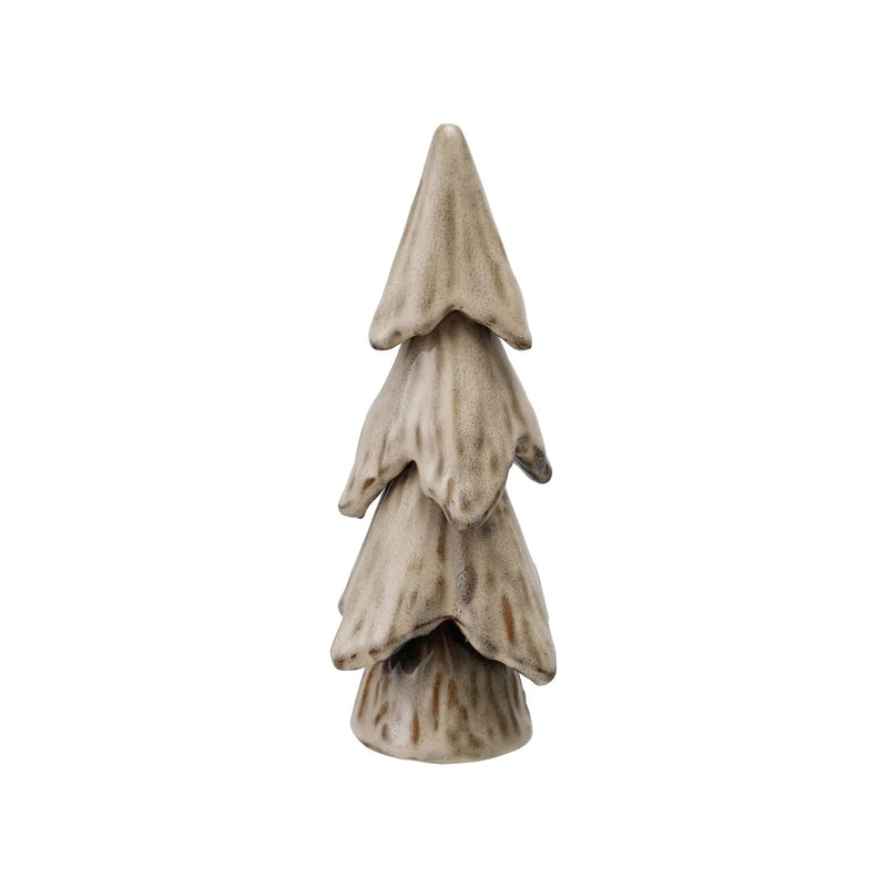Cream Stoneware Glazed Tree