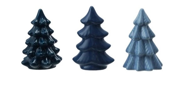 Mini Stoneware Trees - Blue