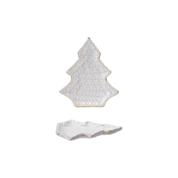 White, Gold + Cream Tree Cookie Plate