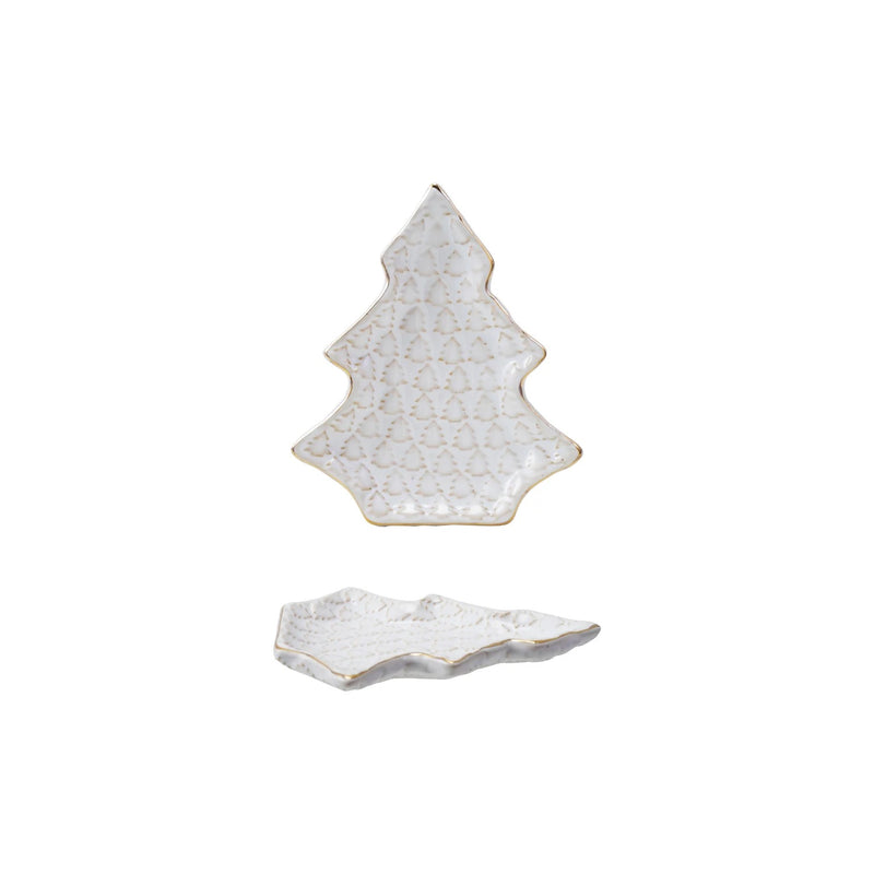 White, Gold + Cream Tree Cookie Plate