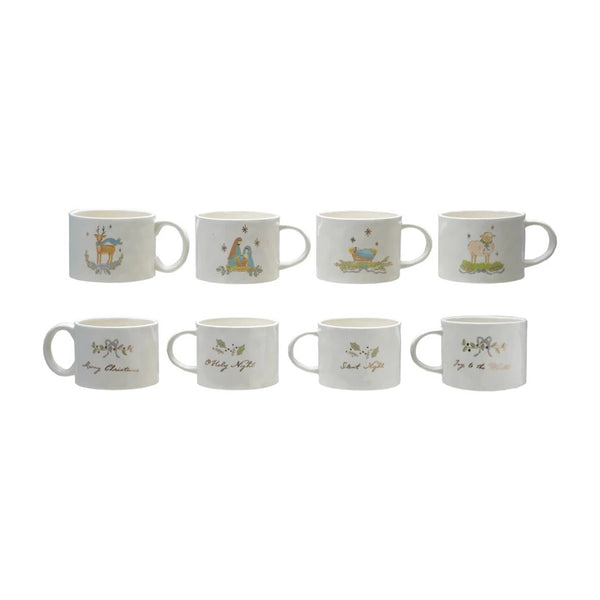 White + Gold Electroplated 14 oz Mug - Four Styles