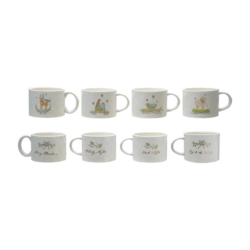 White + Gold Electroplated 14 oz Mug - Four Styles