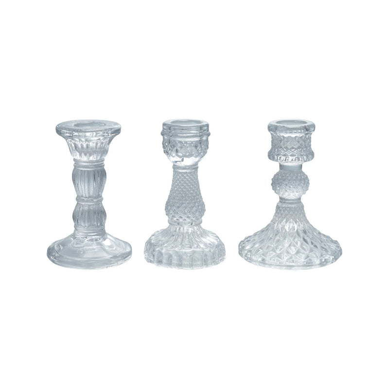 Glass Tapered Candle Holders
