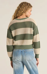 Broadbeach Stripe Sweater - Palm Green