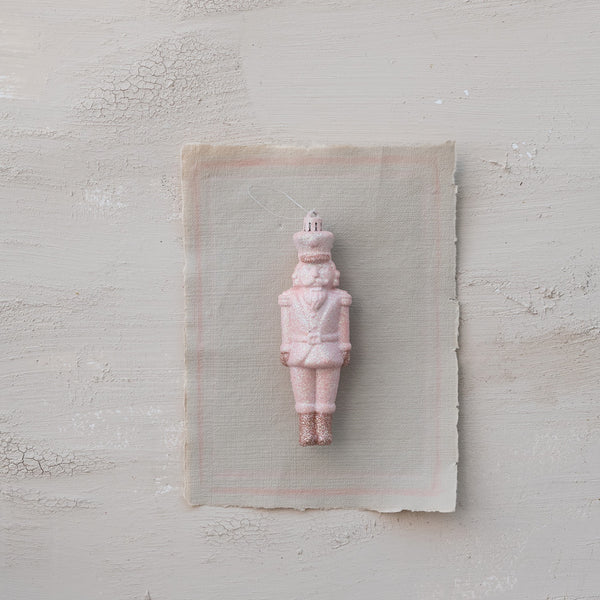 Pink Glitter Toy Soldier Ornament