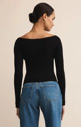 Jovy Sweater Top - Black